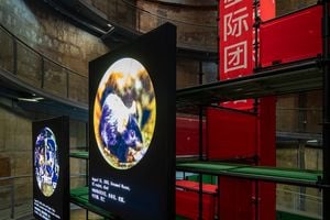 Exhibition view: Jonas Staal, 14th Shanghai Biennale: _Cosmos Cinema_, Power Station of Art (9 November 2023–31 March 2024). Courtesy Shanghai Biennale, Power Station of Art.